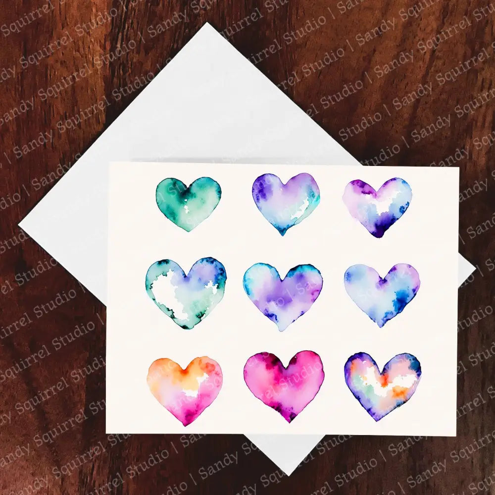 Candy Hearts Watercolor Style Valentine’s Day Greeting Card