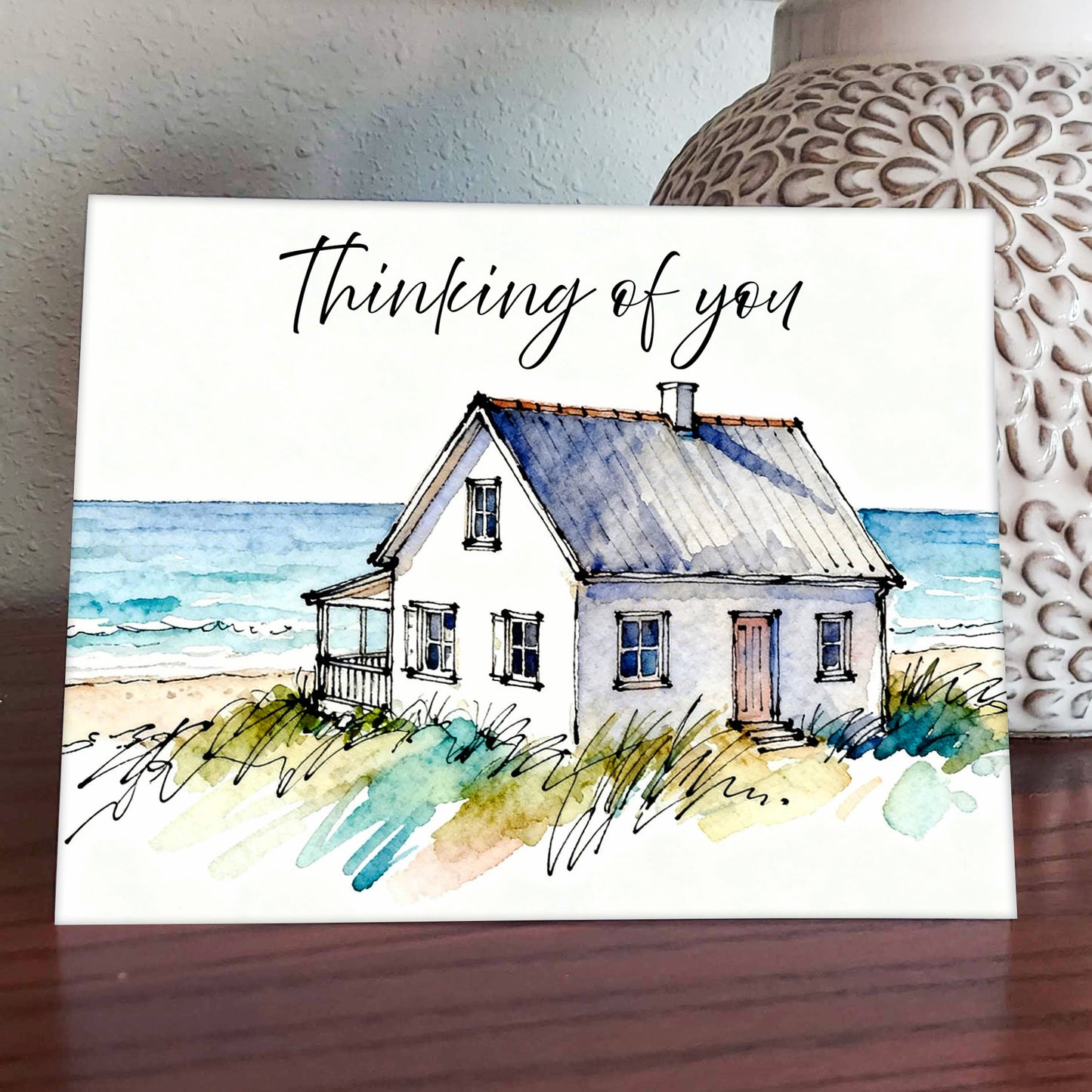 Coastal Thoughts Watercolor Style Coastal Beach Art