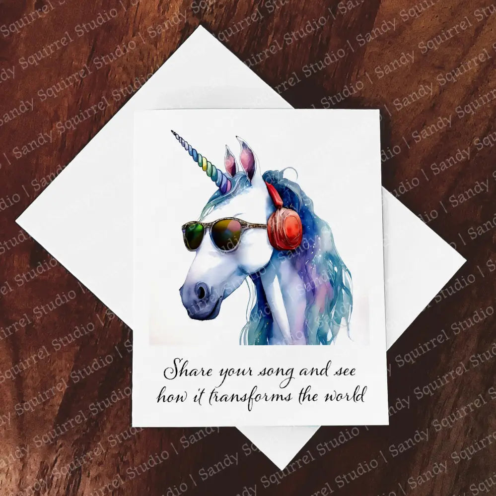 ’Cotton Candy’ Original Whimsical Unicorn Art Home Decor Wall Print Set Of Four Notecards With Quote