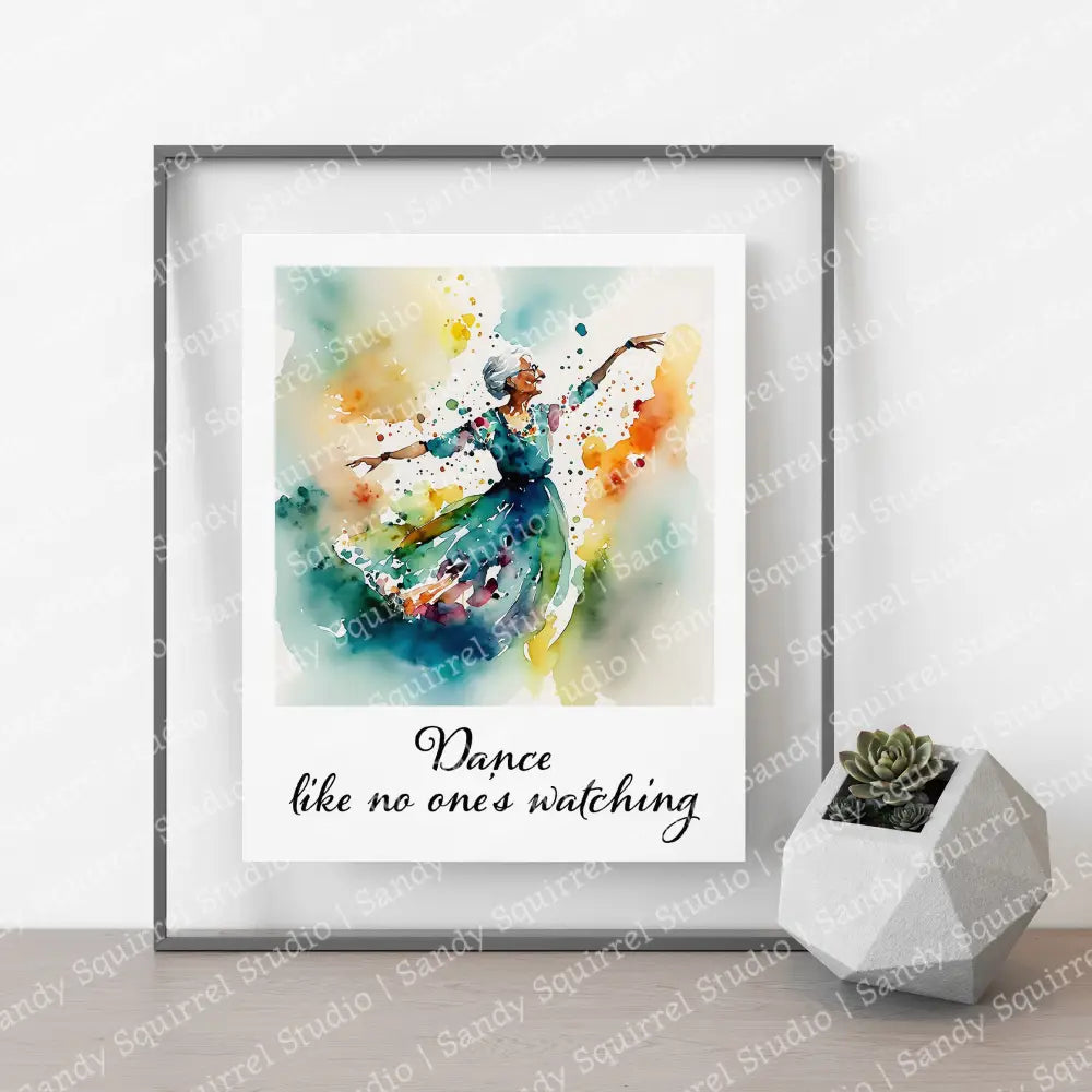 ’Dance’ Original Whimsical Art Home Decor Wall Print 8X10 With Quote