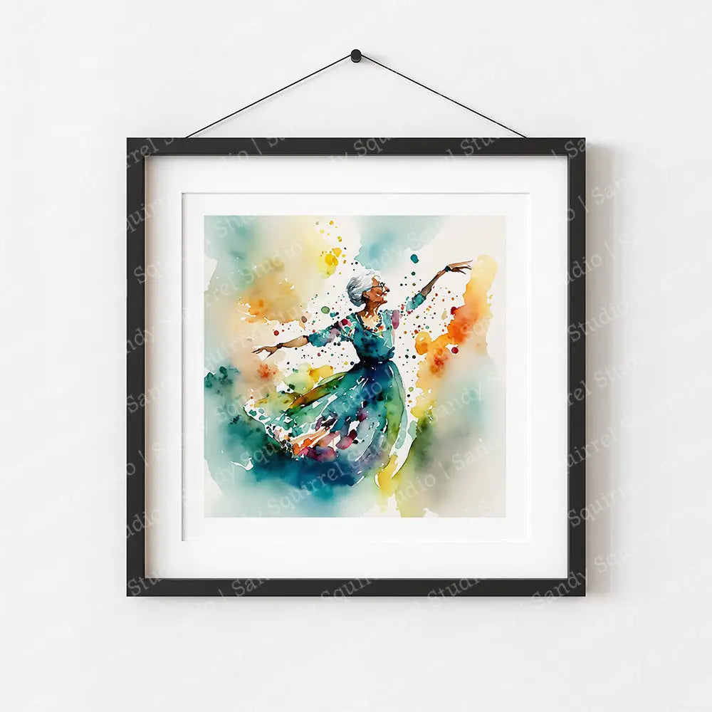 ’Dance’ Original Whimsical Art Home Decor Wall Print 8X8