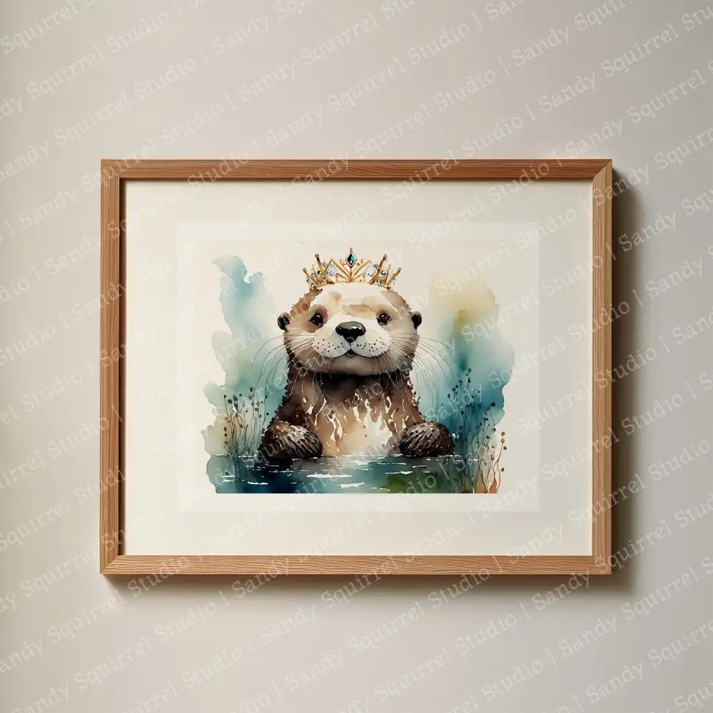 ’Fiona’ Original Sea Otter Coastal Beach Art Home Decor Wall Print Art