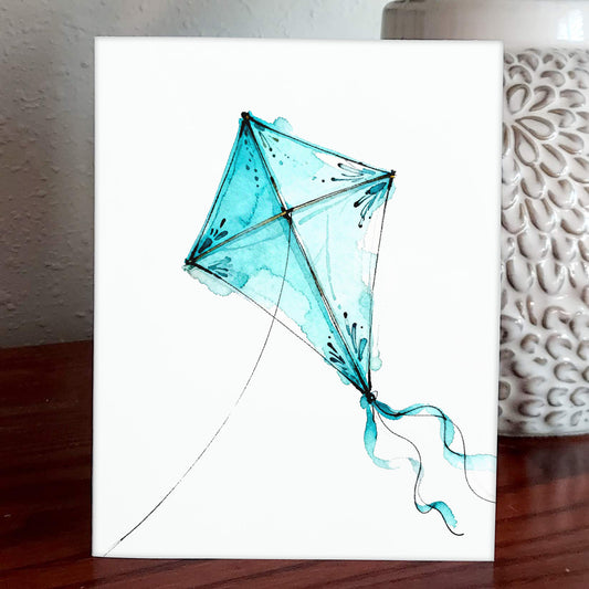 Flying Watercolor Style Kite Art