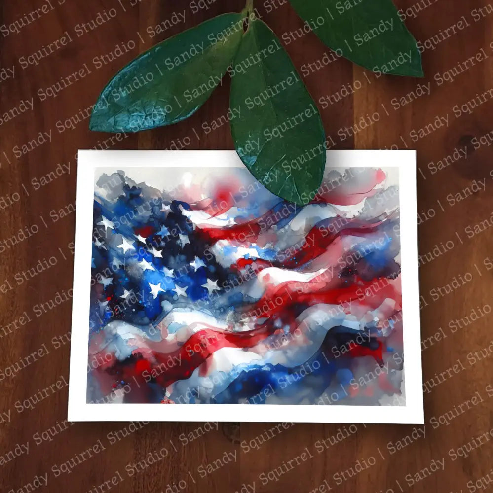 ’Respect’ Original American Flag Patriotic Art Home Decor Abstract Wall Print