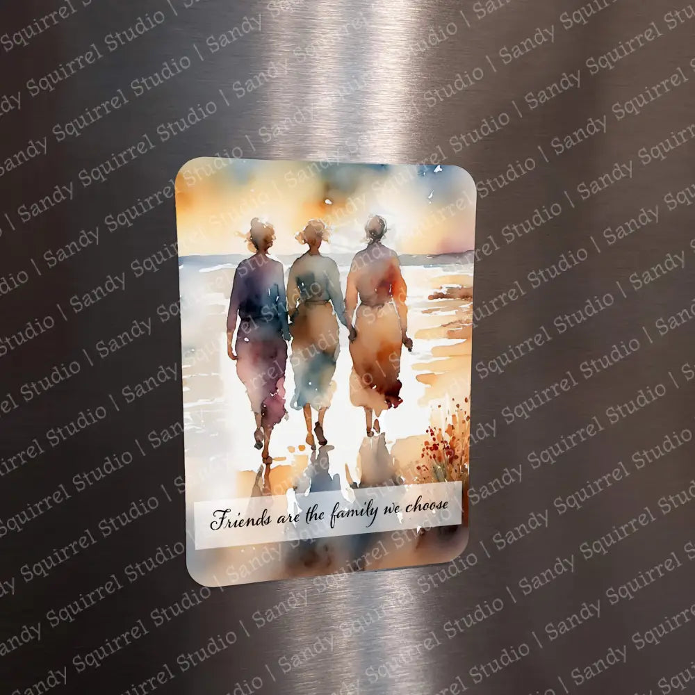 ’Friends’ Sublimated Image Magnet With Quote