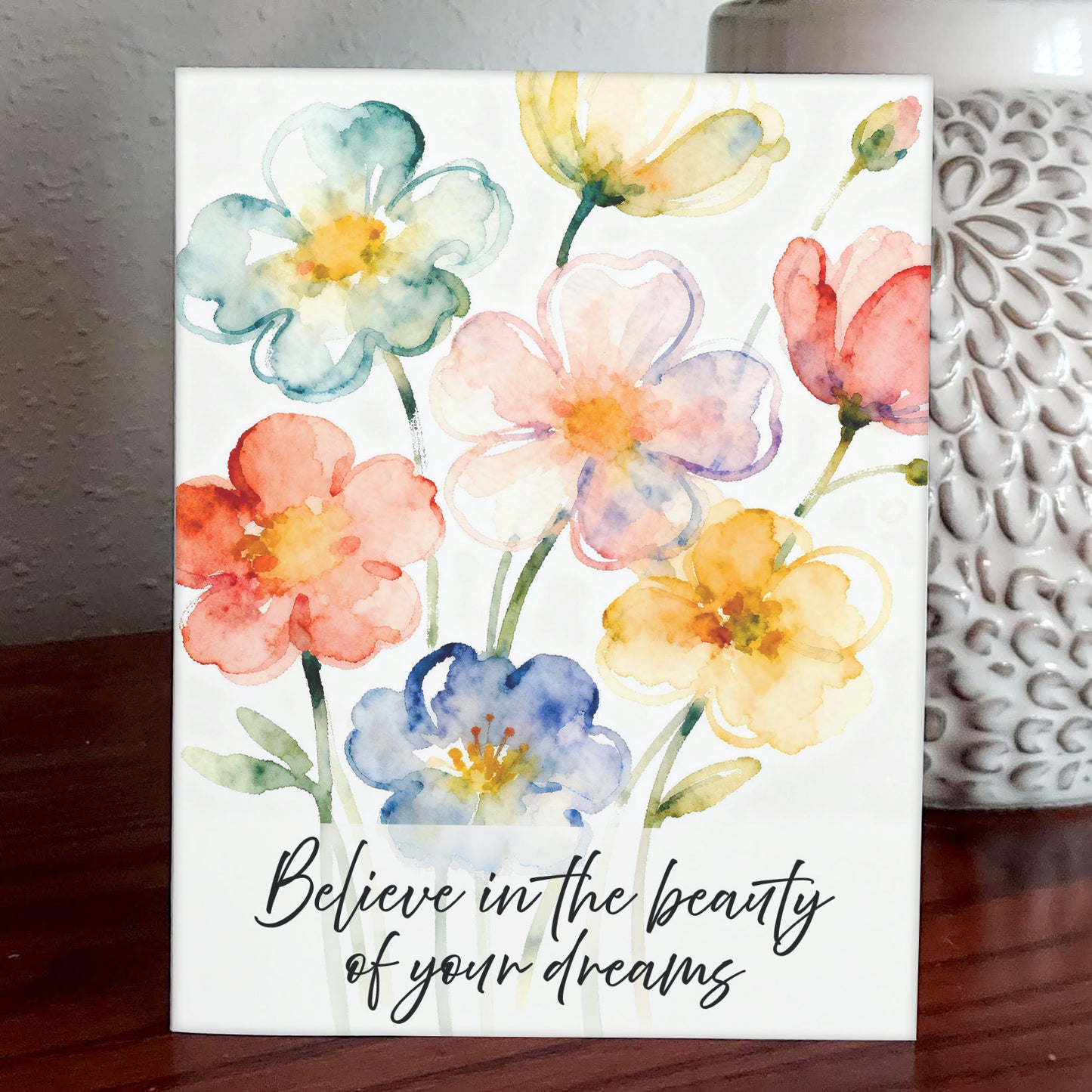 Full Bloom Whimsical Watercolor-Style Floral Art