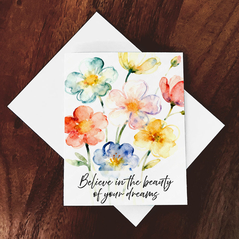 Full Bloom Whimsical Watercolor-Style Floral Art