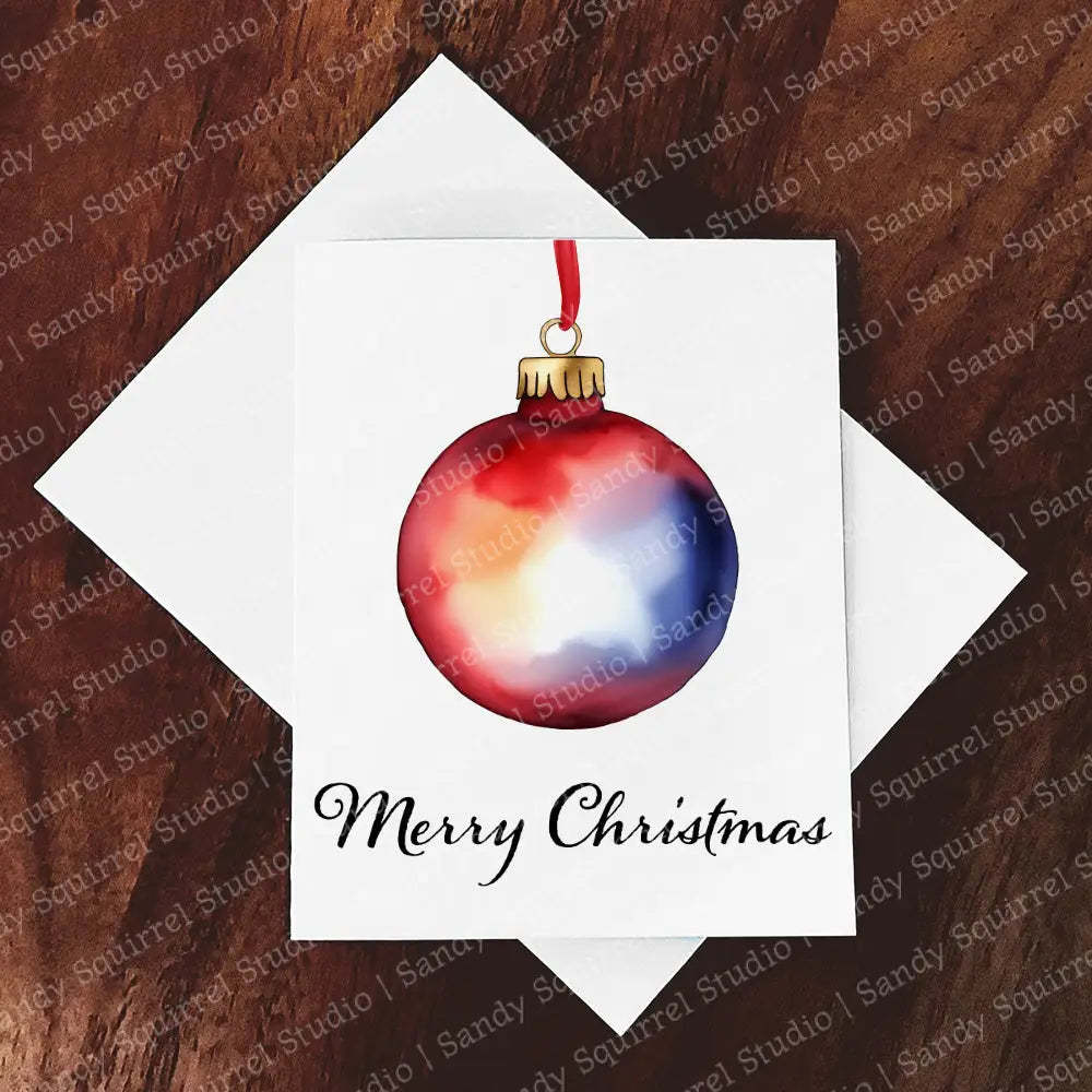 Galaxy Watercolor Style Christmas Card