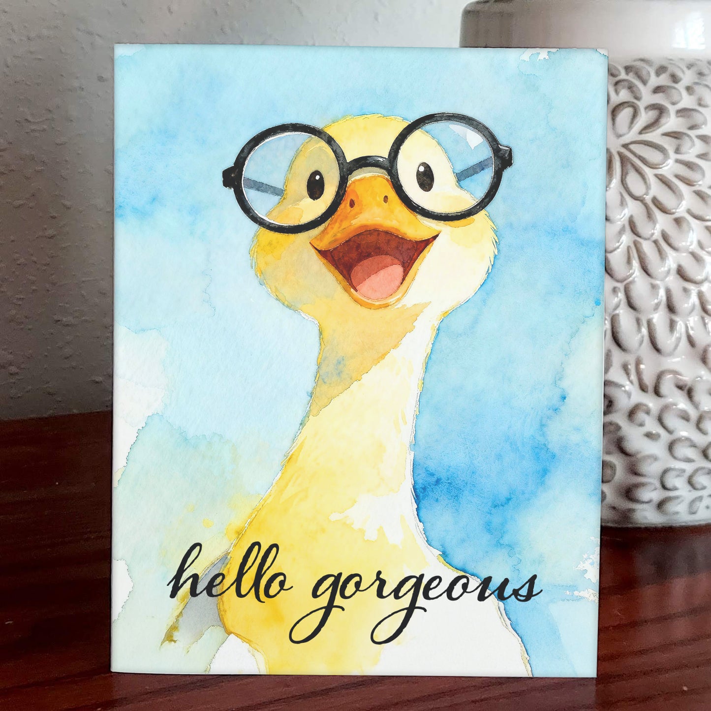 Gorgeous Watercolor Style Duck Glasses Art
