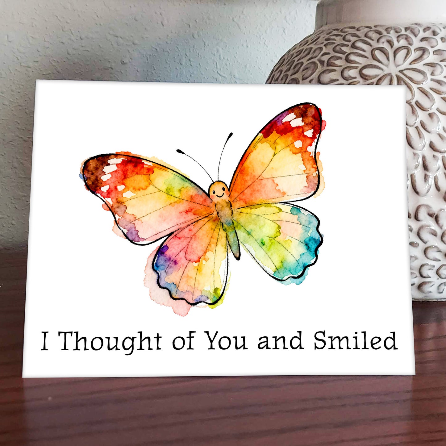 Happy Butterfly Watercolor Style Friendship Art