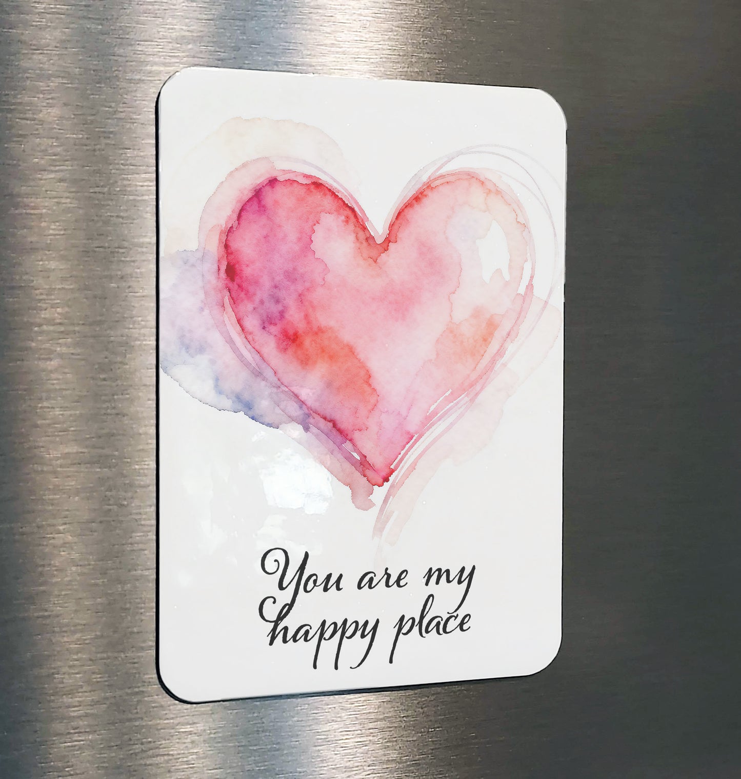 Happy Place Watercolor Style Love Heart Art