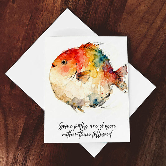 Lucille Wabi Sabi Watercolor Style Fish Art