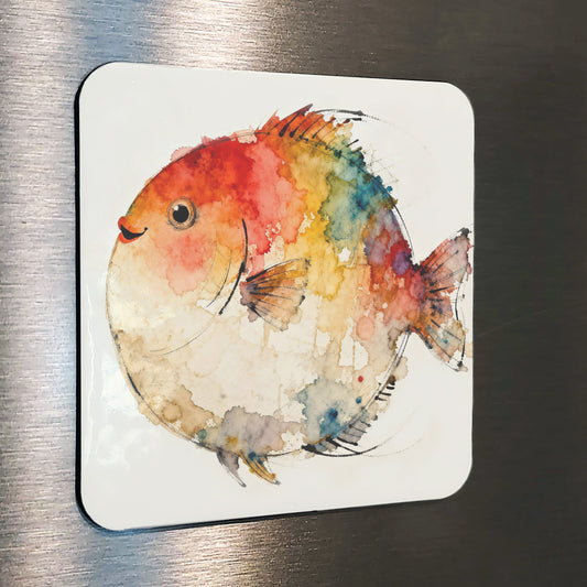 Lucille Wabi Sabi Watercolor Style Fish Art