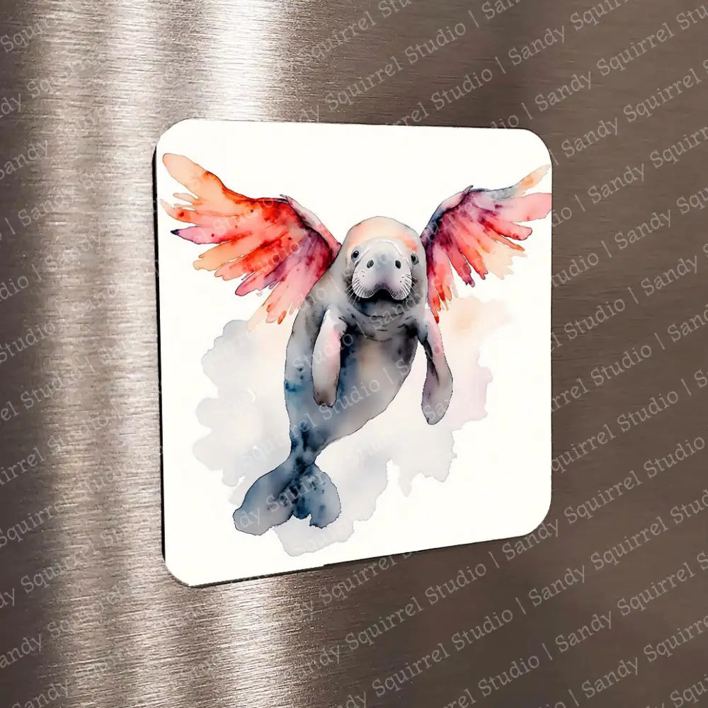 ’Manatee In Flight’ Sublimated Image Magnet