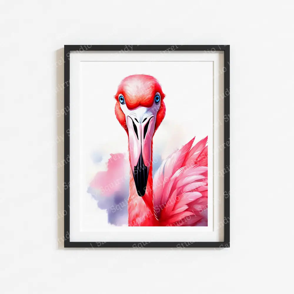 ’Marilyn’ Original Flamingo Coastal Beach Art Home Decor Wall Print 11X14