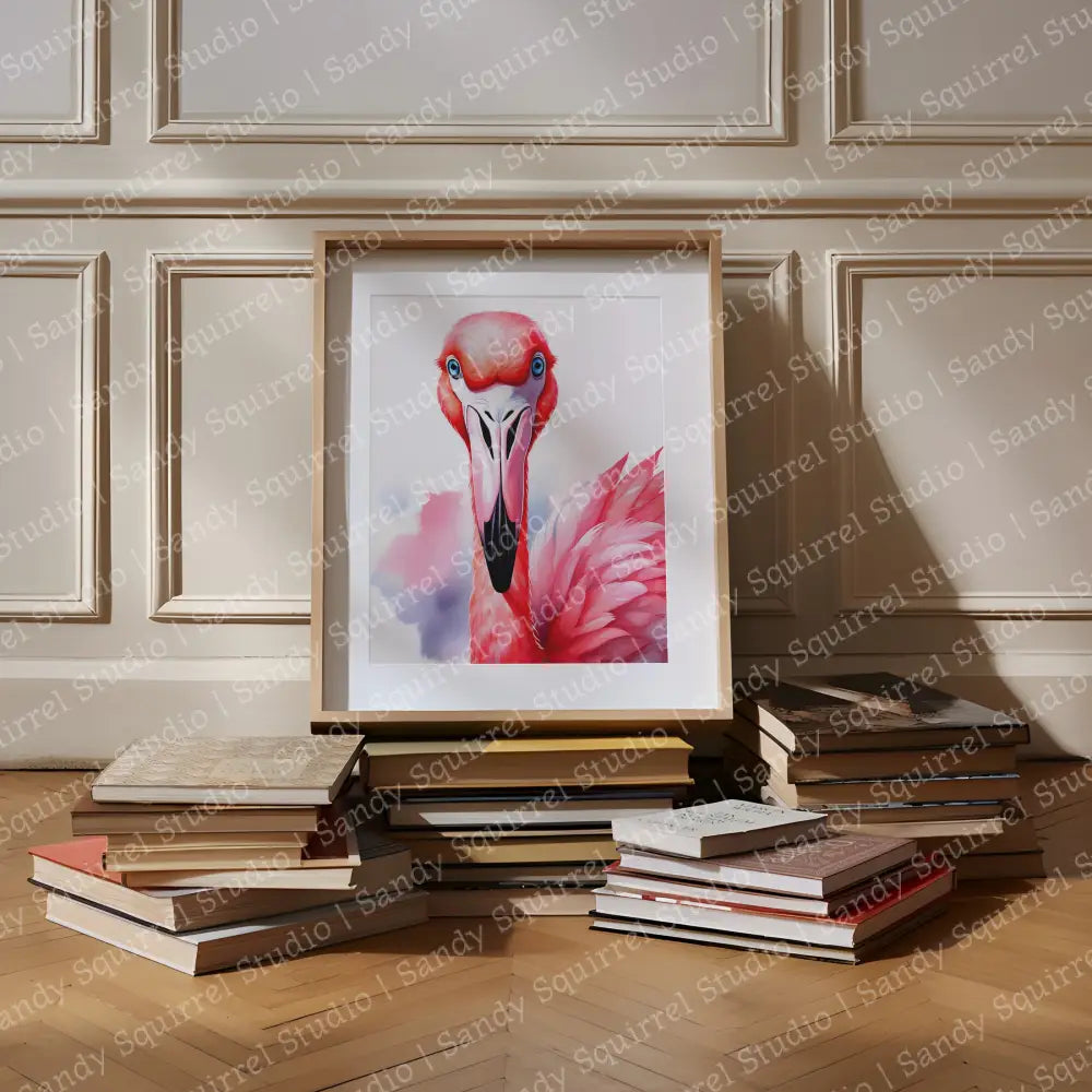 ’Marilyn’ Original Flamingo Coastal Beach Art Home Decor Wall Print