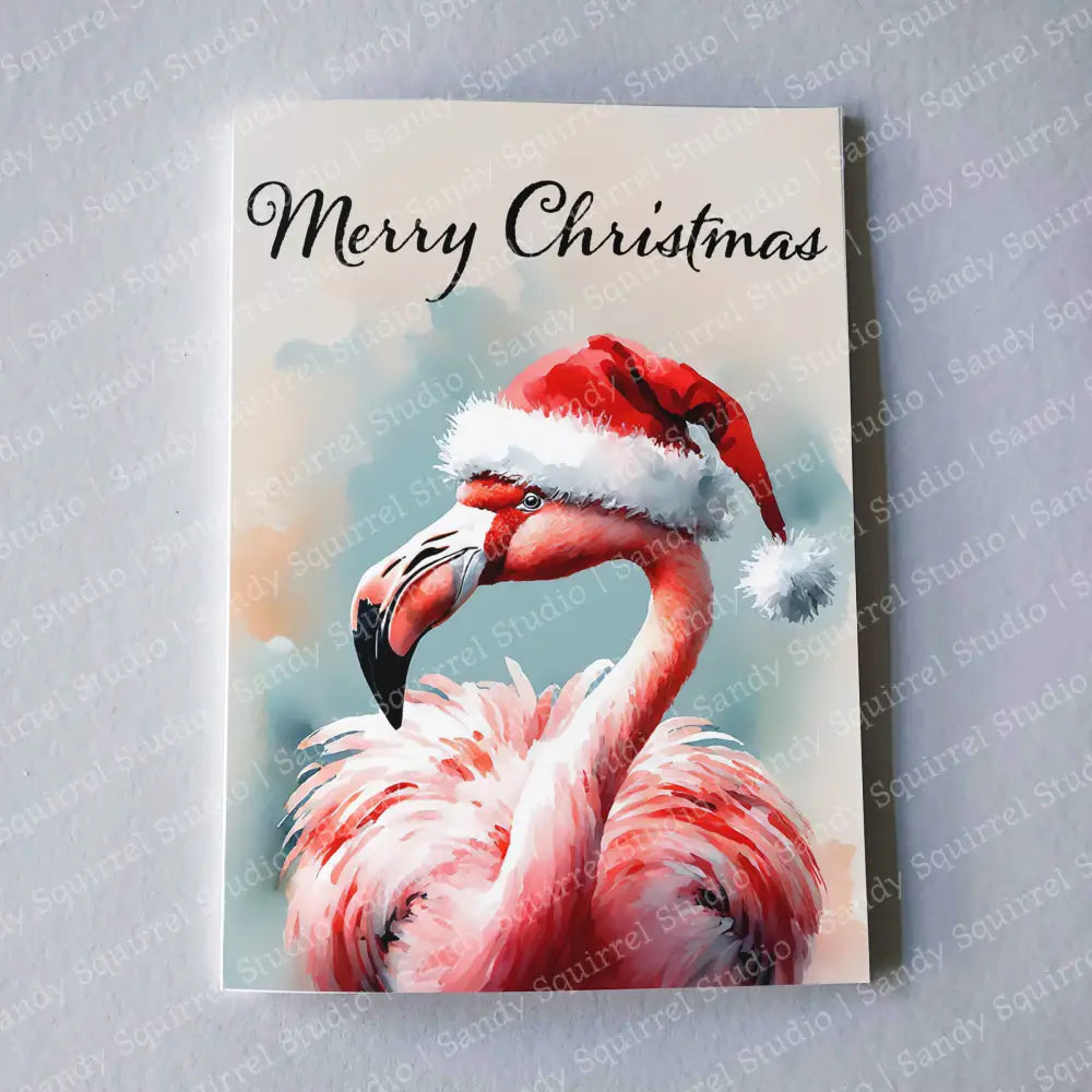 Merry Flamingo 5X7 Christmas Card Wholesale Notecard