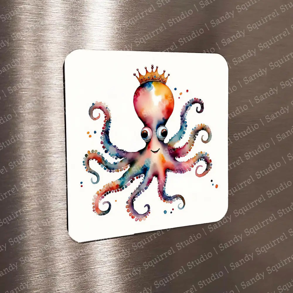 ’Octojoy’ Sublimated Image Whimsical Octopus Magnet