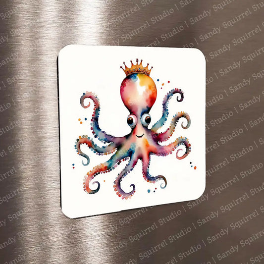 ’Octojoy’ Sublimated Image Whimsical Octopus Magnet