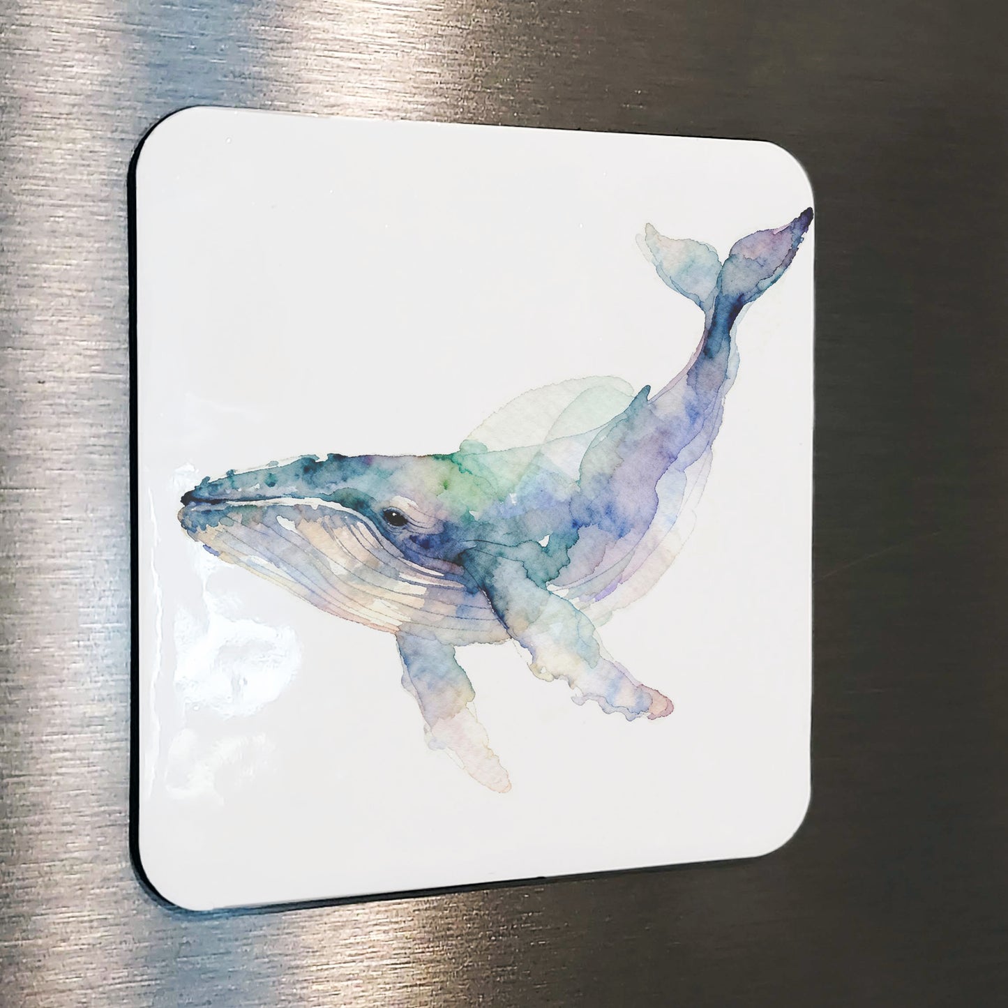 Old Man Watercolor-Style Coastal Whale Art