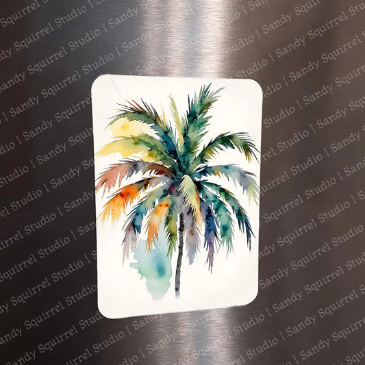 ’Palm In Bloom’ Sublimated Image Coastal Magnet