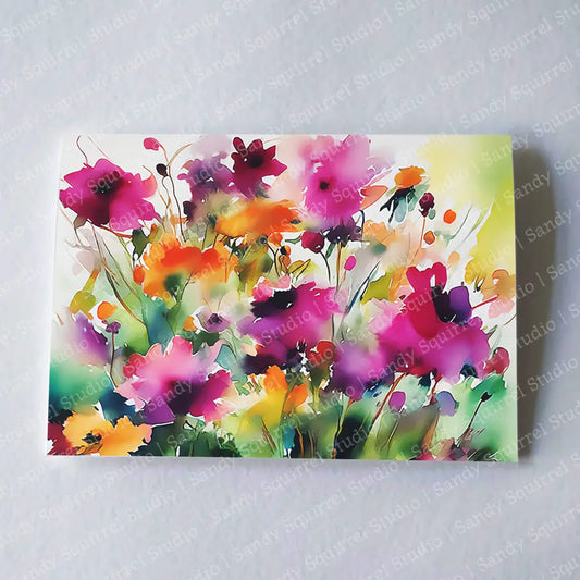 Pop 7X5 Vibrant Floral Greeting Card Wholesale Notecard