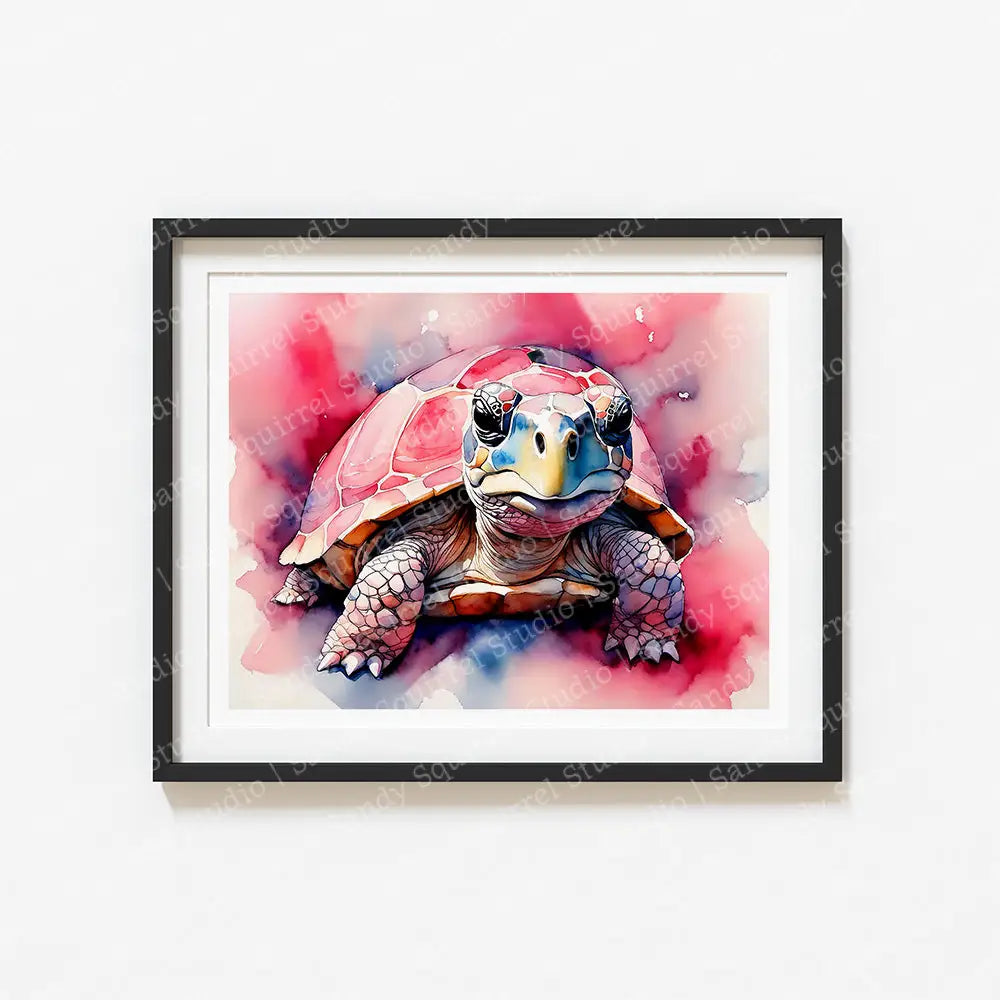 ’Poppy’ Original Whimsical Turtle Wall Art Print Home Decor 11 X 14