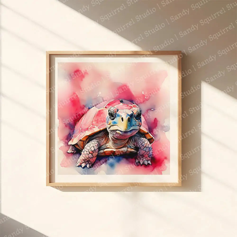 ’Poppy’ Original Whimsical Turtle Wall Art Print Home Decor 12 X