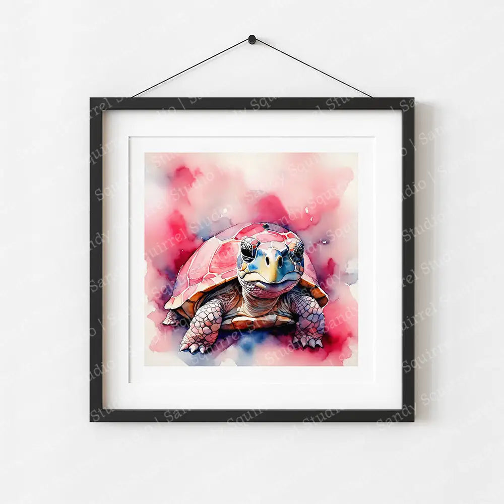 ’Poppy’ Original Whimsical Turtle Wall Art Print Home Decor 8 X