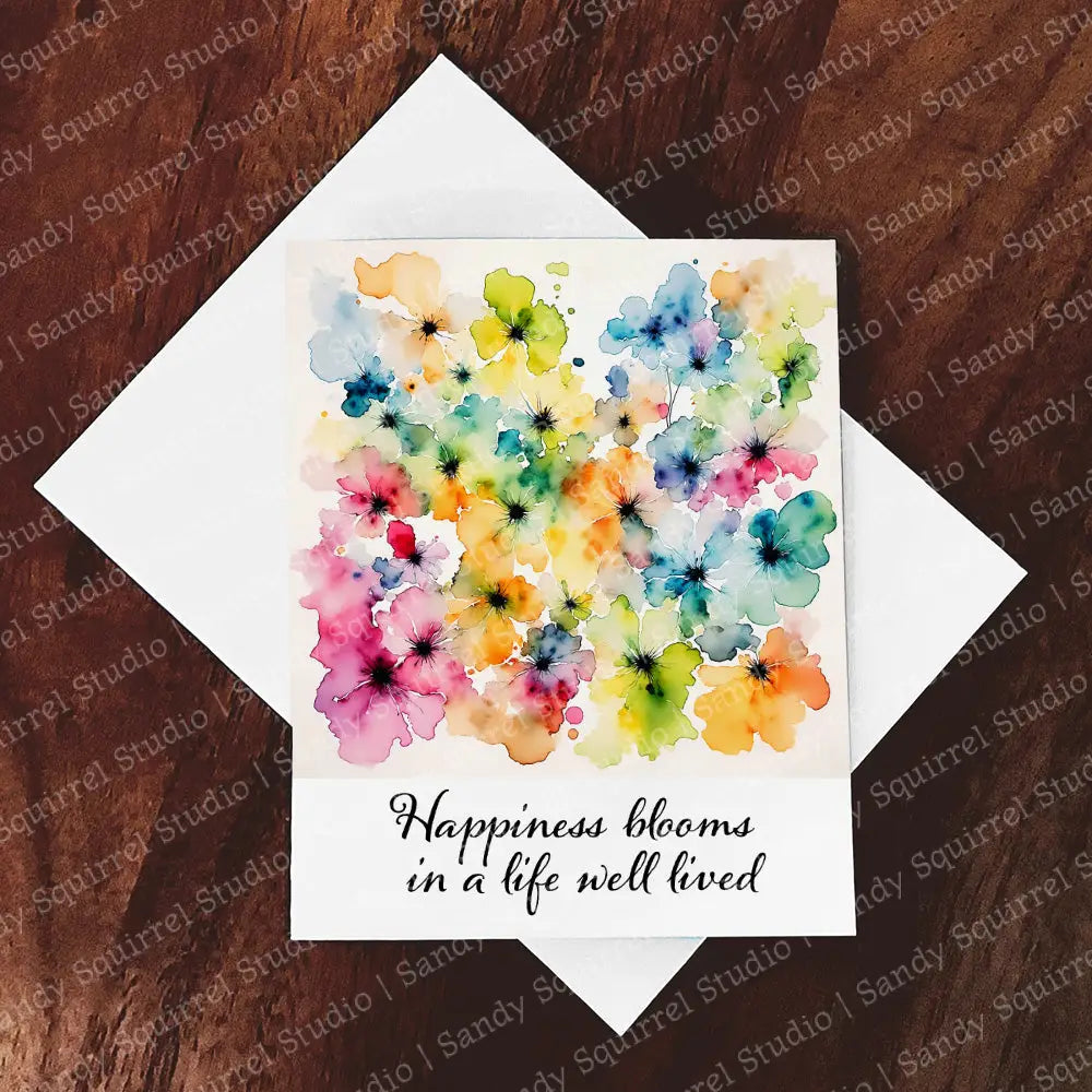 Potpourri Watercolor Style Floral Greeting Card