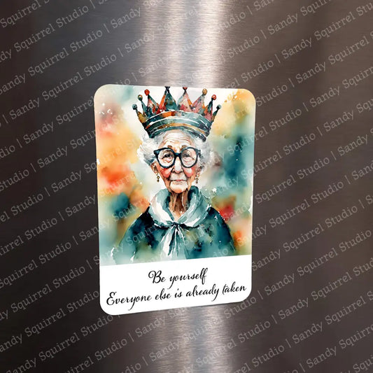 ’Queenie’ Sublimated Image Magnet With Quote