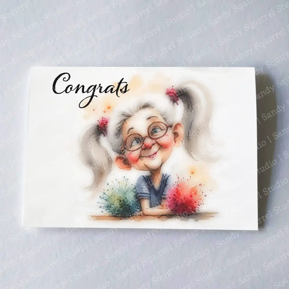 Rah 5X7 Watercolor Style Celebration Greeting Card Wholesale Notecard