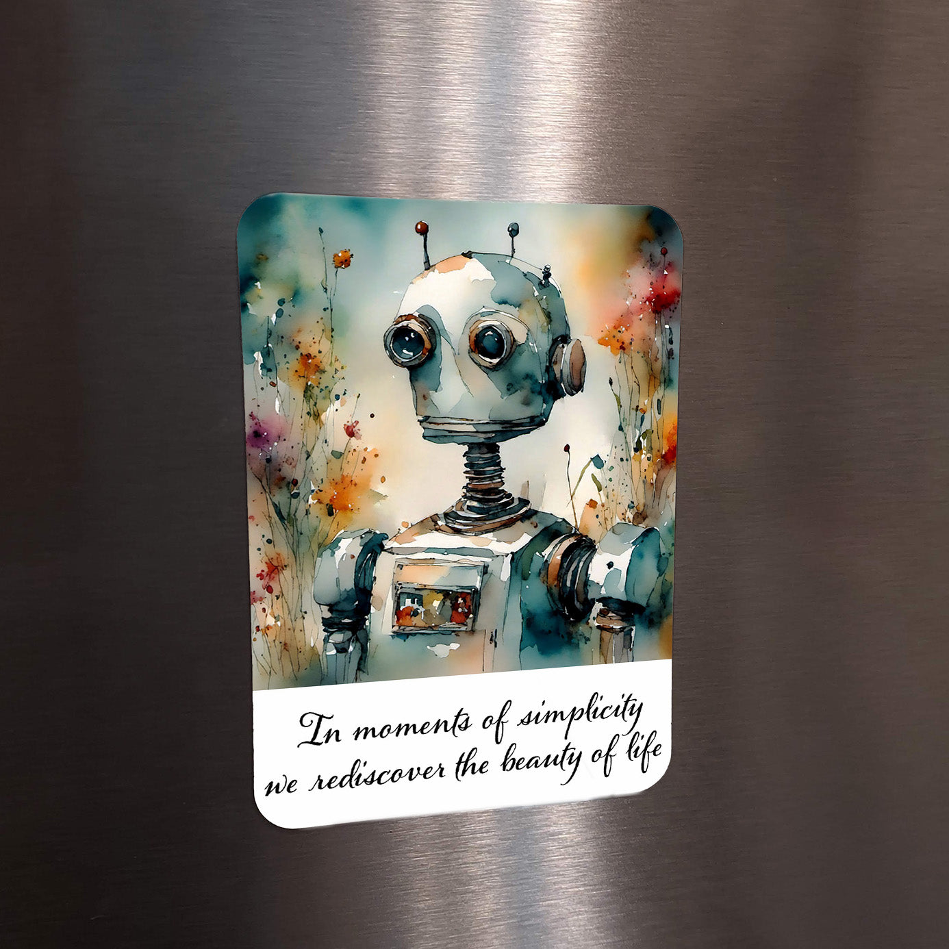"Rudy" Original Whimsical Robot Art Home Decor Wall Art Print