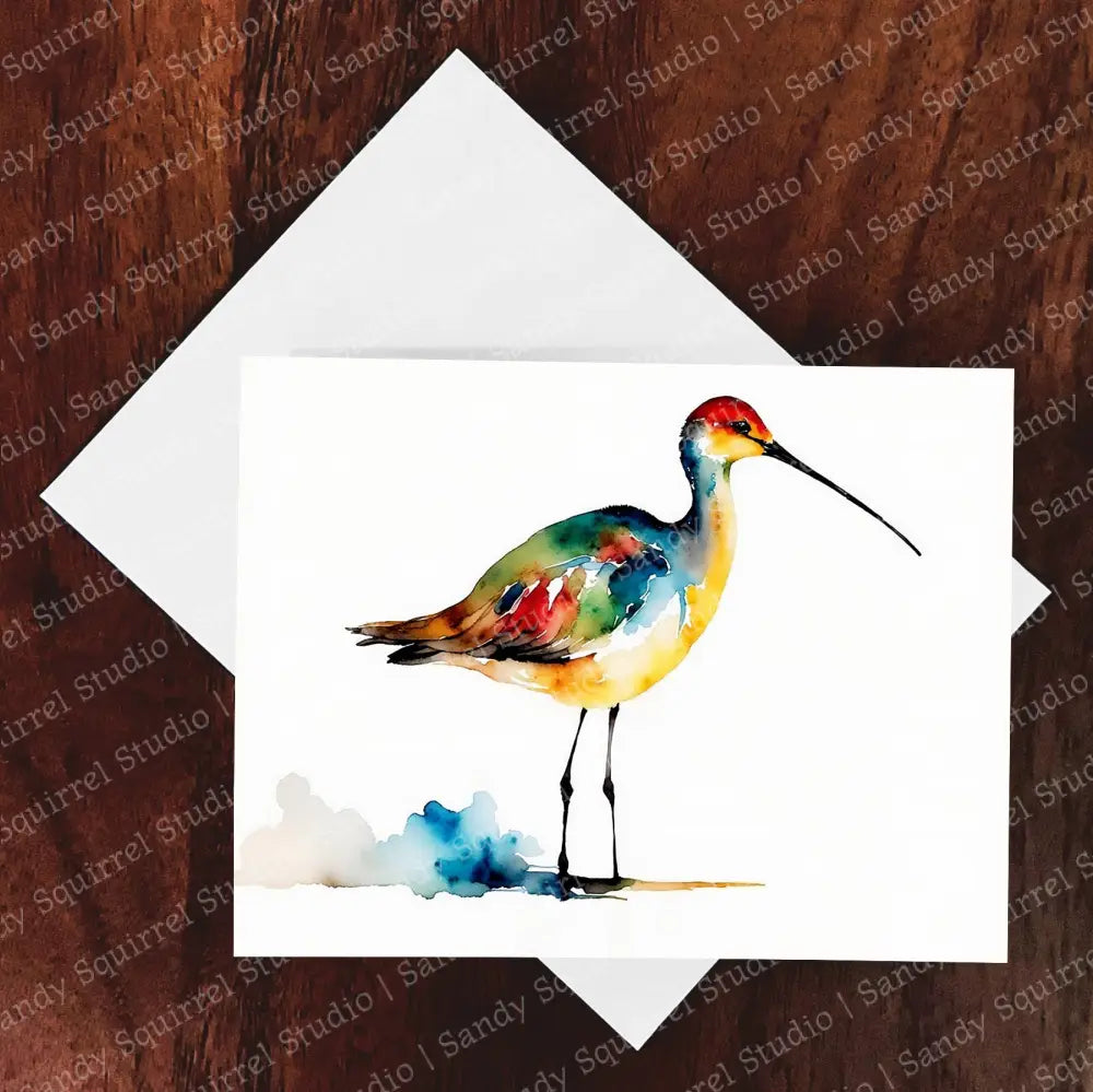 Sandy Watercolor Style Sandpiper Greeting Card