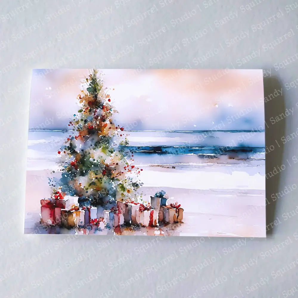 Seaside Solitude Christmas Card Wholesale Notecard