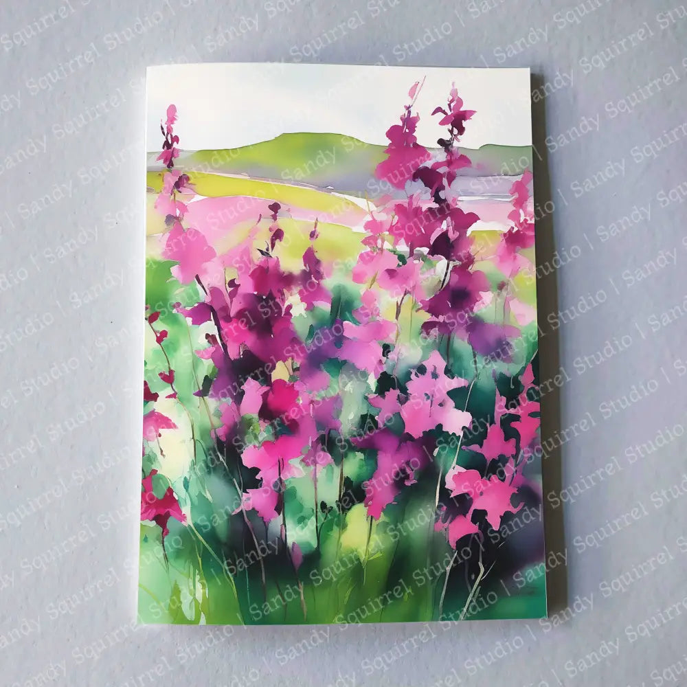 Spike 7X5 Vibrant Floral Greeting Card Wholesale Notecard