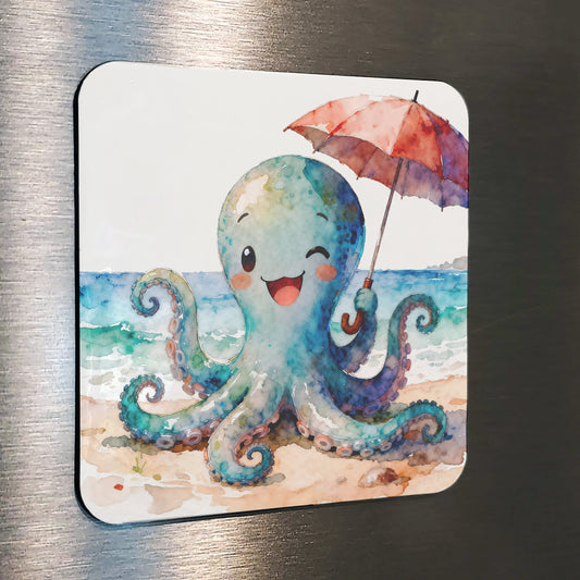 Squiggles Watercolor-Style Octopus Art