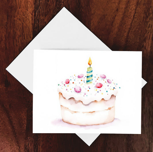 Sweet Spark Watercolor Style Birthday Card