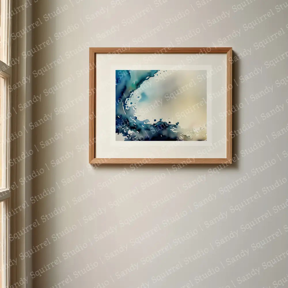 ’Swell’ Original Coastal Ocean Art Print 10X8 Home Decor Watercolor Style Wall With Rich Colors