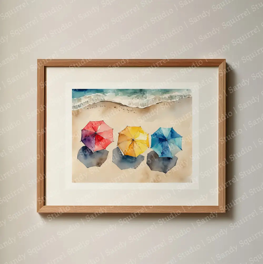 ’Three Amigos’ Original Whimsical Coastal Beach Art Home Decor Wall Print