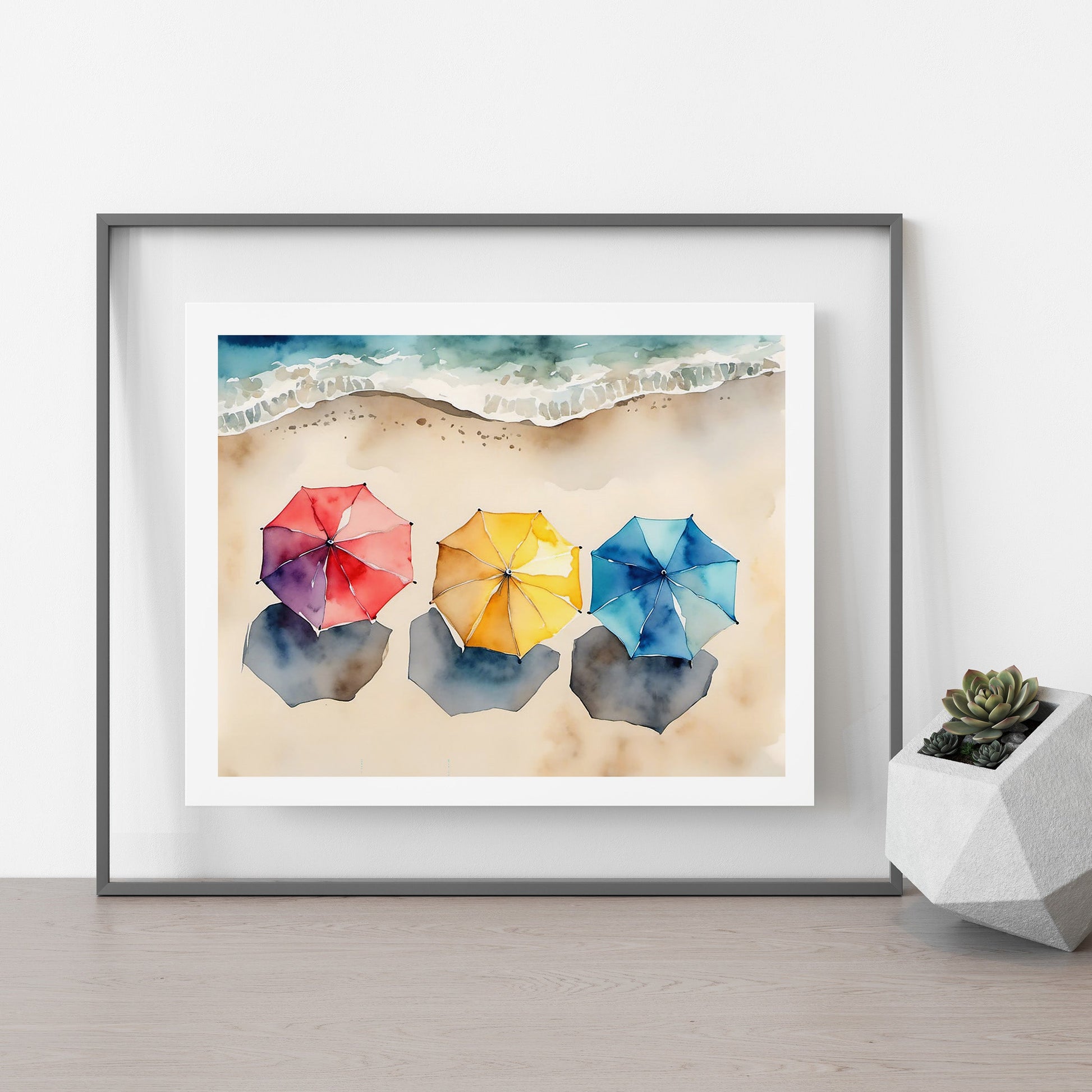 ’Three Amigos’ Original Whimsical Coastal Beach Art Home Decor Wall Art Print 10x8 Art Print