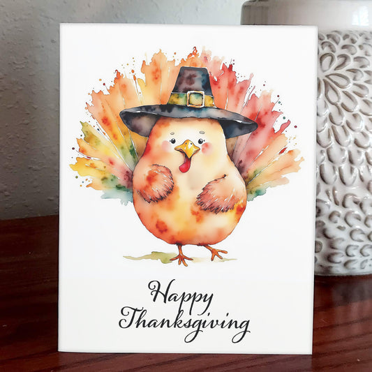 Tom Tom Watercolor Style Thanksgiving Turkey Art