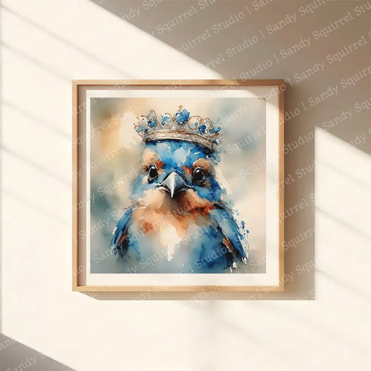 ’Topaz’ Original Bluebird Of Happiness Wall Art Print Home Decor 12 X