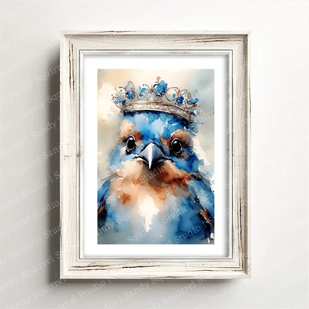 ’Topaz’ Original Bluebird Of Happiness Wall Art Print Home Decor 5 X 7