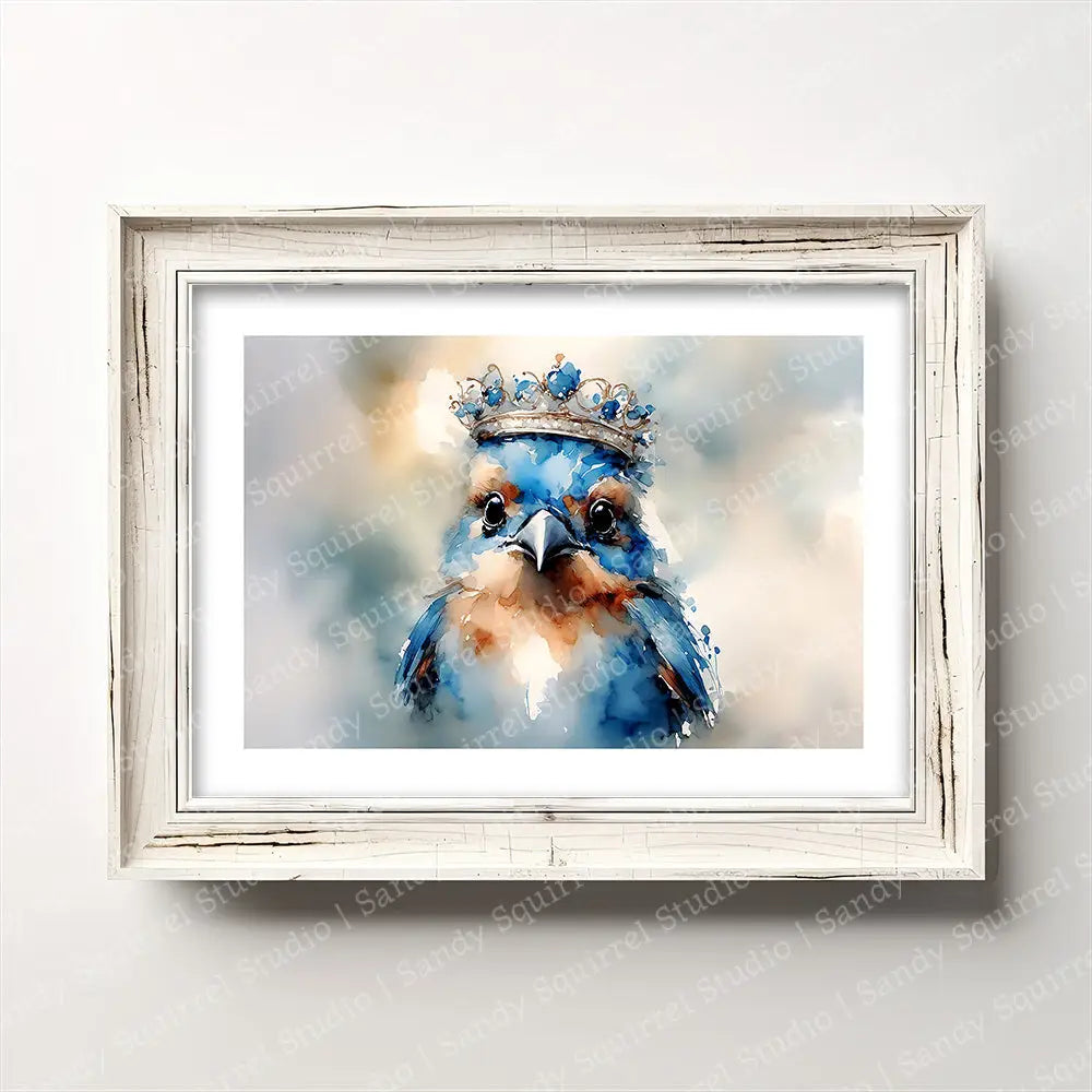 ’Topaz’ Original Bluebird Of Happiness Wall Art Print Home Decor 5X7 Horizontal