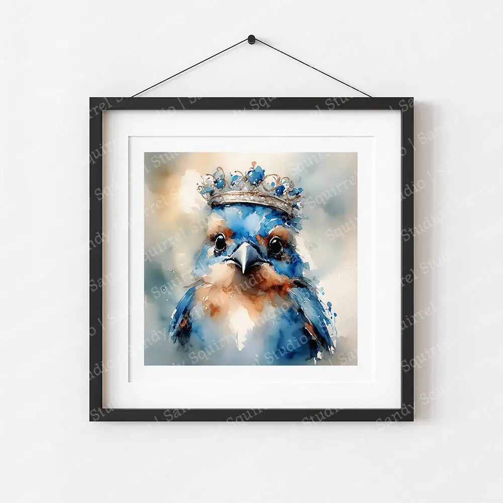 ’Topaz’ Original Bluebird Of Happiness Wall Art Print Home Decor 8 X