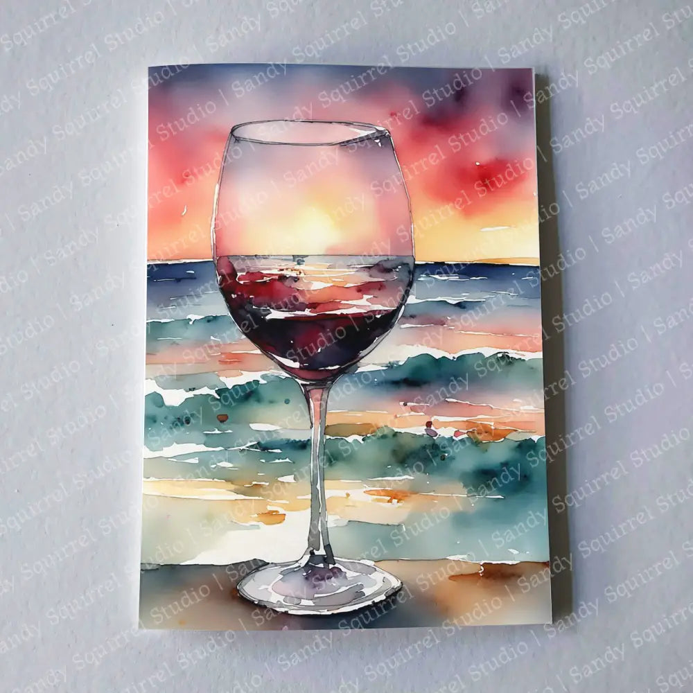 Vino Sunset 5X7 Greeting Card Wholesale Notecard