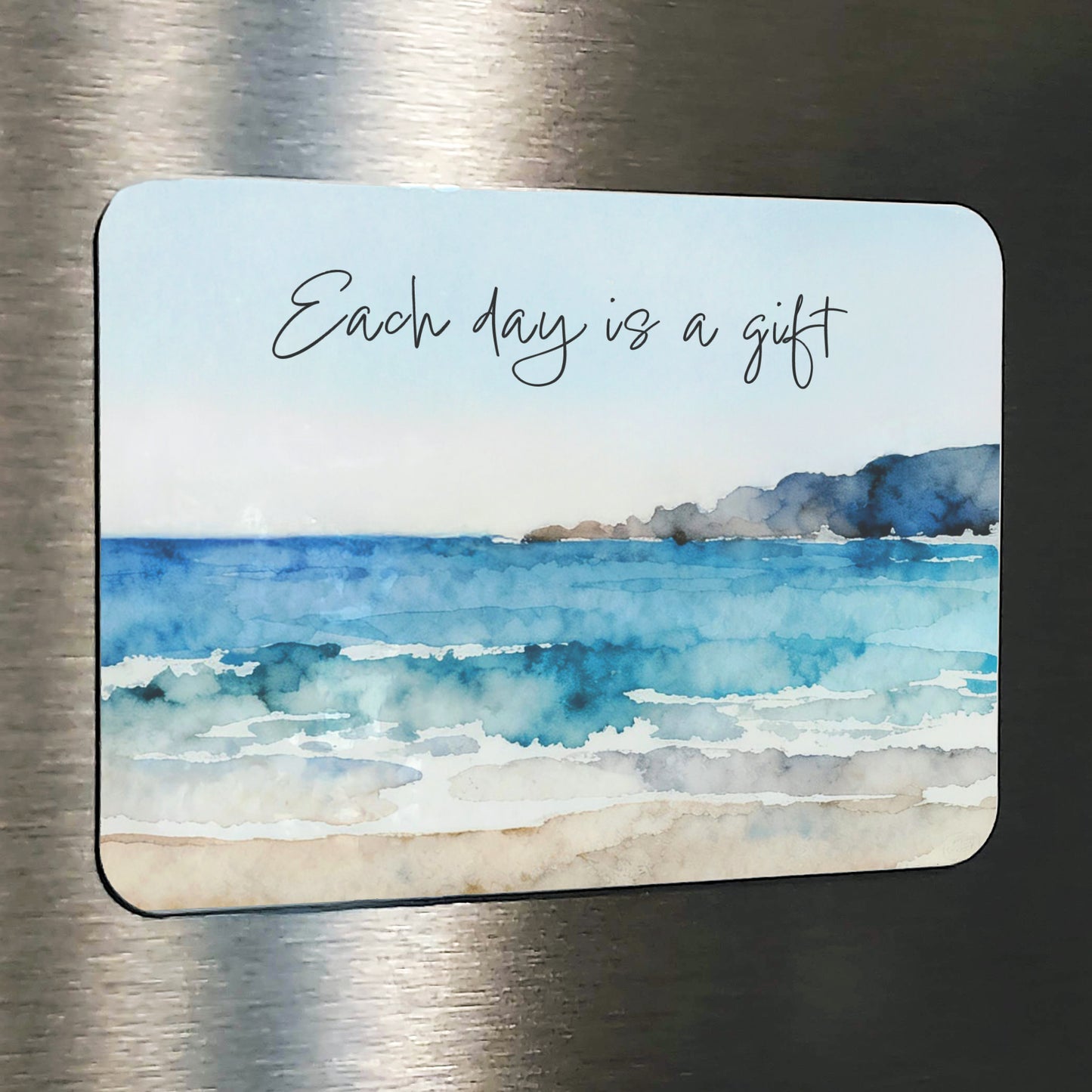 Waves Watercolor-Style Coastal Landscape Art