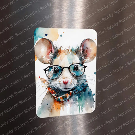 ’Whiskered Wisdom’ Sublimated Image Mouse Magnet