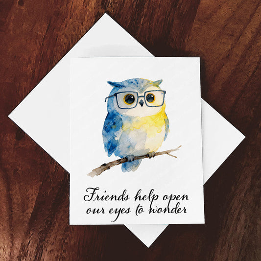 Who Whimsical Watercolor-Style Owl Art